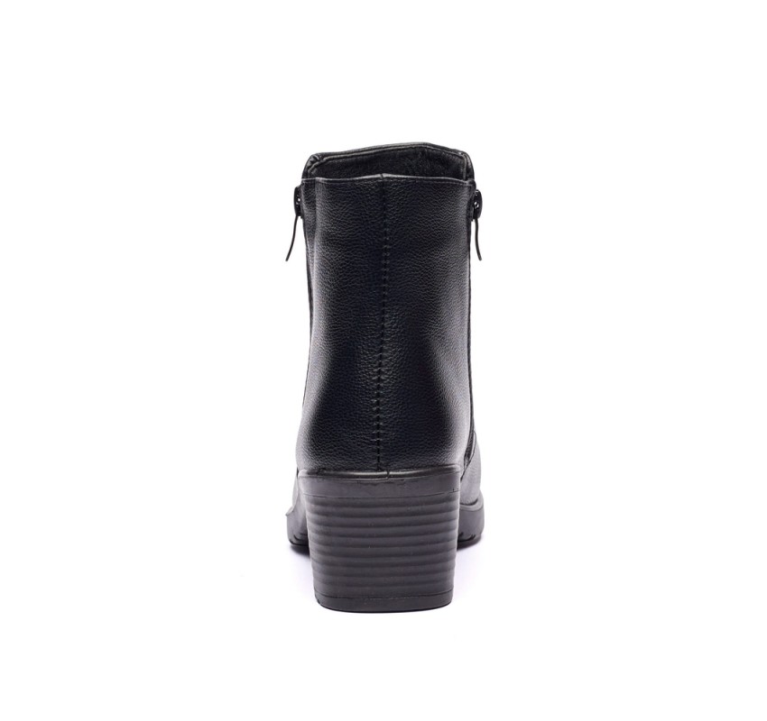 Ghete dama din piele eco cu fermoar imblanite Negru JF-51N Ghete dama din piele eco cu fermoar imblanite Negru JF-51N