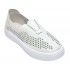 Pantofi dama casual din piele naturala cu perforatii - Ama Alb GSK7054A
