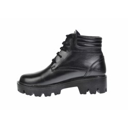 Bocanci dama imblaniti din piele naturala, cu siret - KAMELYA