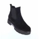 Ghete dama KATY, casual, din piele naturala intoarsa, fara fermoar, negre, CIUCALETI SHOES