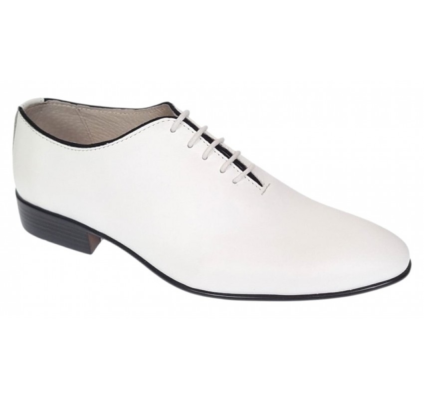 Pantofi barbati albi eleganti din piele naturala Elion - 024AN