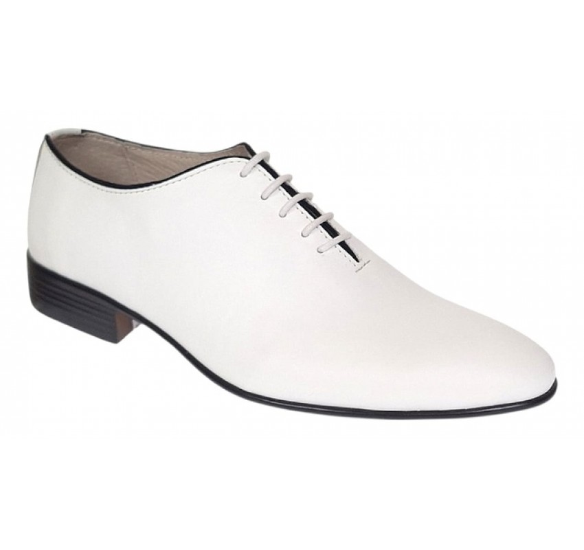 Pantofi barbati albi eleganti din piele naturala Elion - 024AN