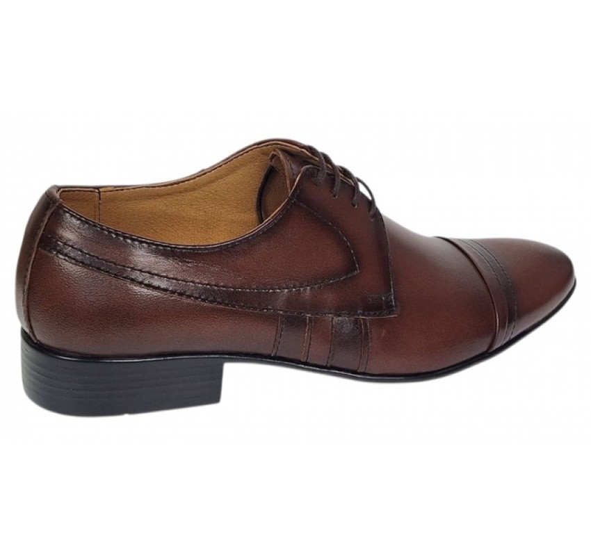 Oferta marimea 39 Pantofi barbati eleganti din piele naturala maro L032MBOX