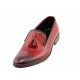 Mocasini barbati, rosii din piele naturala - L036RED