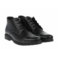 OFERTA MARIMEA  40  - Ghete barbati din piele naturala, imblanite, negre - L2079N