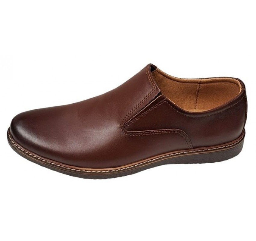 Oferta Marimea 43 Pantofi barbati casual din piele naturala maro fara siret L330ELM