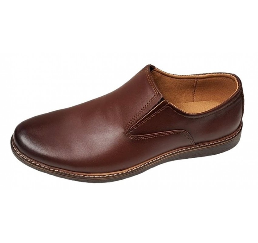 Oferta Marimea 43 Pantofi barbati casual din piele naturala maro fara siret L330ELM