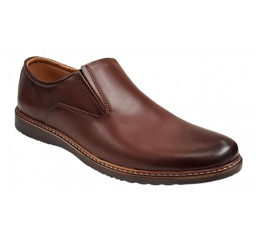 Oferta Marimea 43 Pantofi barbati casual din piele naturala maro fara siret L330ELM