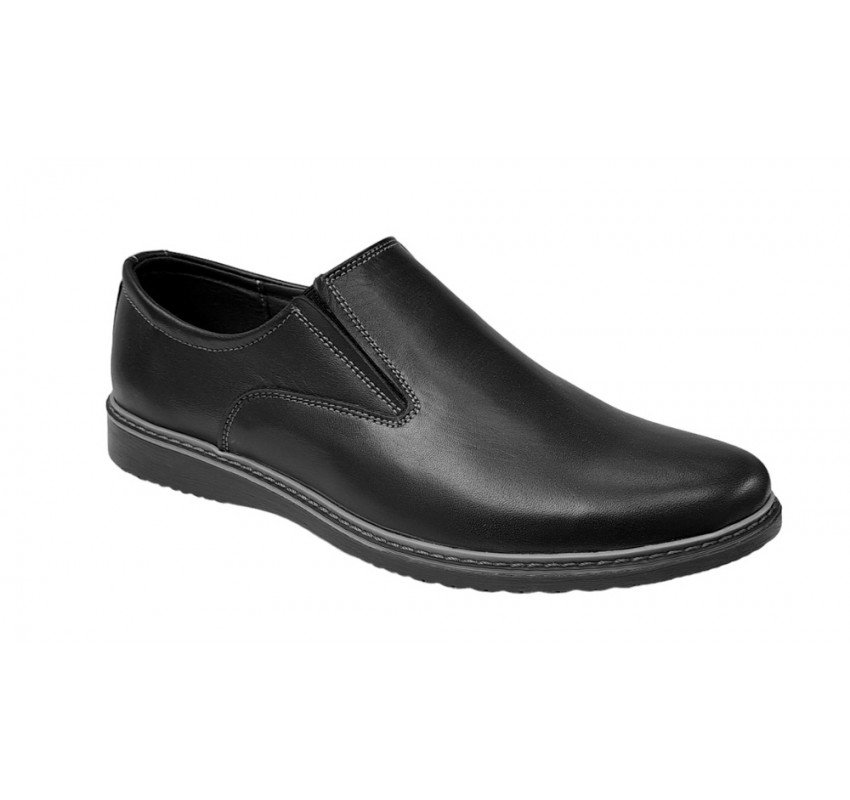 Reducere marimea 38 Pantofi barbati casual din piele naturala negru - L330ELN
