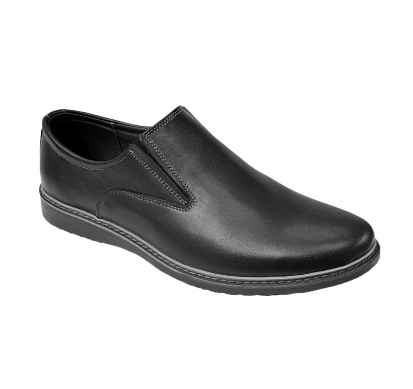 Reducere marimea 38 Pantofi barbati casual din piele naturala negru - L330ELN