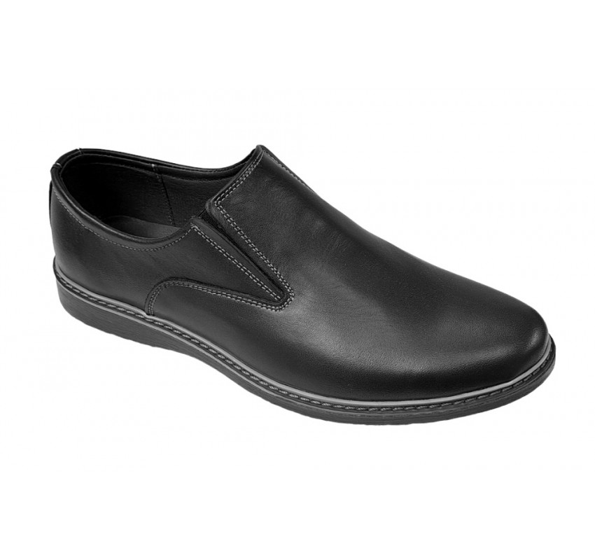 Reducere marimea 38 Pantofi barbati casual din piele naturala negru - L330ELN