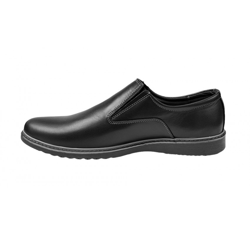Reducere marimea 38 Pantofi barbati casual din piele naturala negru - L330ELN