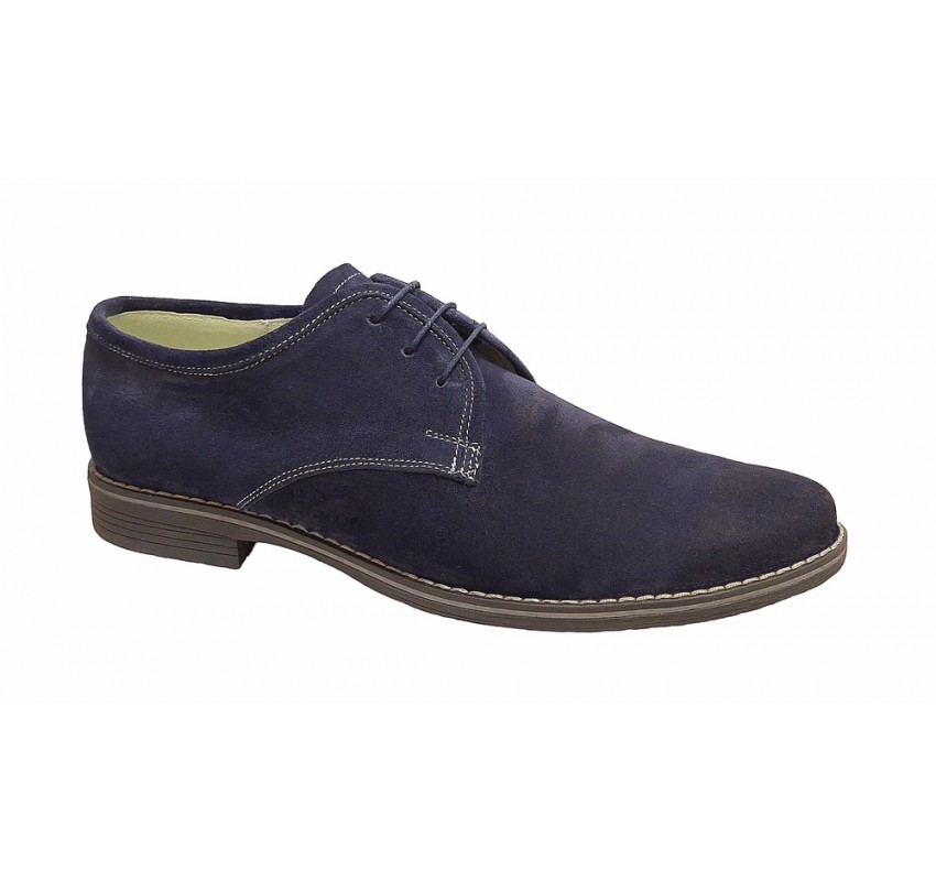 Pantofi barbati casual din piele naturala, culoare bleumarin Marimea 41