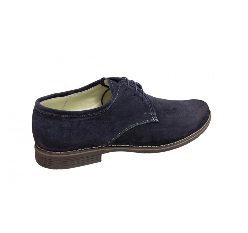 Pantofi barbati casual din piele naturala, culoare bleumarin Marimea 41