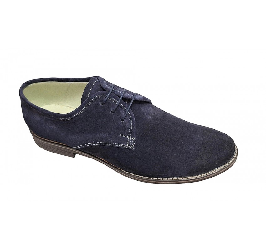 Pantofi barbati casual din piele naturala, culoare bleumarin Marimea 41