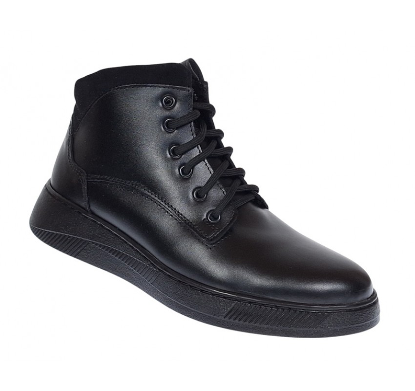 Oferta Marimea 40 Ghete barbati casual din piele naturala imblanite, cu siret L415N