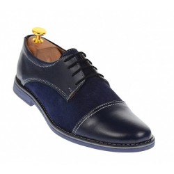 Oferta marimea 40,  44 - pantofi barbati casual din piele naturala bleumarin, L858BLM