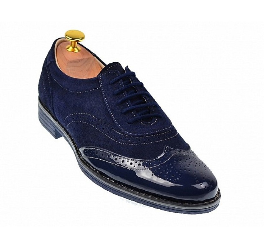 OFERTA MARIMEA 40, 41, 42 - Pantofi barbati eleganti din piele naturala, bleumarin, L870LVBLM