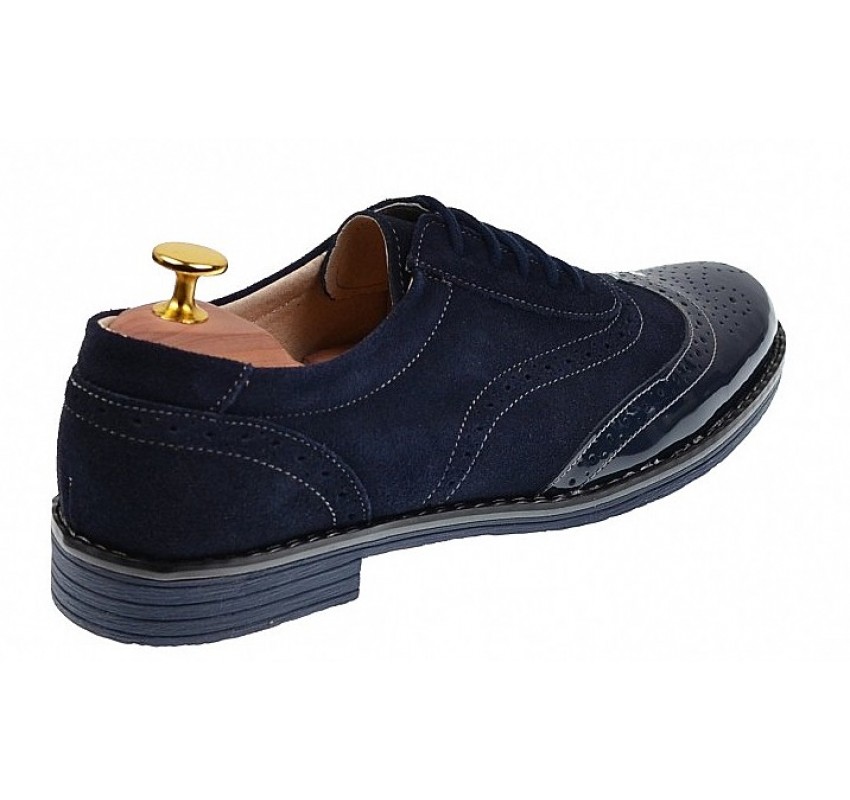 OFERTA MARIMEA 40, 41, 42 - Pantofi barbati eleganti din piele naturala, bleumarin, L870LVBLM