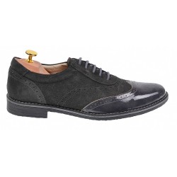 OFERTA MARIMEA  42,  43,  44  - Pantofi barbati eleganti din piele naturala, Gri inchis, L870LVG