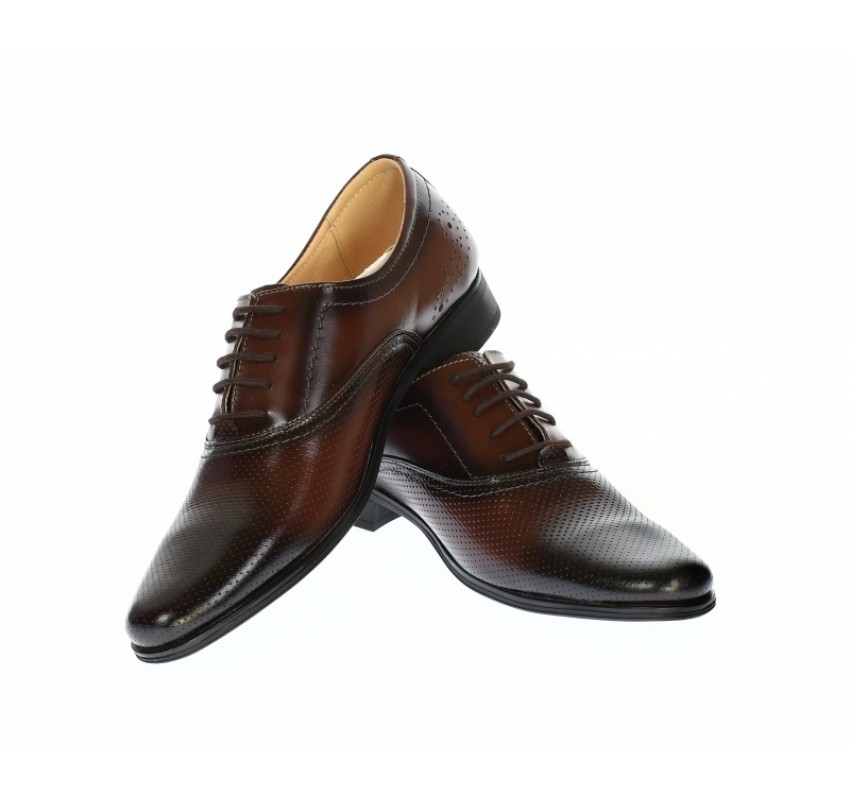OFERTA marimea 40 - Pantofi eleganti din piele naturala, Maro Inchis - L886MI