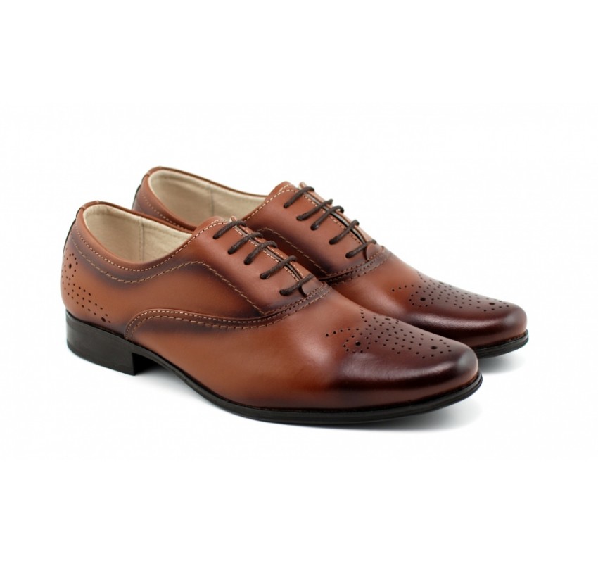 Marimea 38, 41, Pantofi barbati office, eleganti din piele naturala maro - L887MD