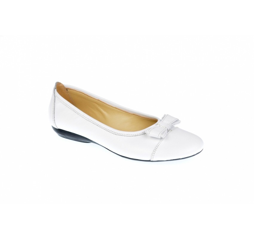 Oferta marimea 39 -  Balerini dama casual din piele naturala ELSA - LARENAALB