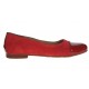 OFERTA marimea 35, 39 - Balerini dama, din piele naturala intoarsa, cu varf lacuit, rosu -  LARENALACRVEL