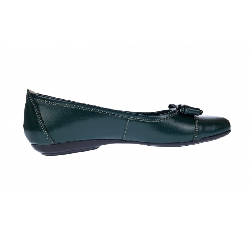 Oferta marimea 39 - Balerini dama casual din piele naturala, Verde - LARENAVERDE