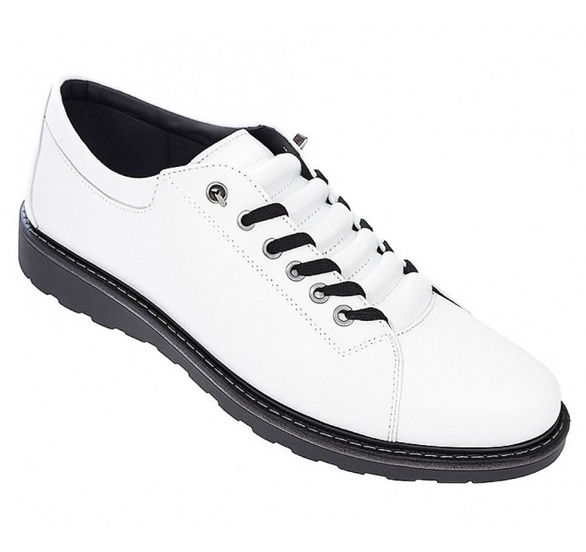Oferta marimea 41 Pantofi barbati casual sport din piele naturala Marko Alb LASEA