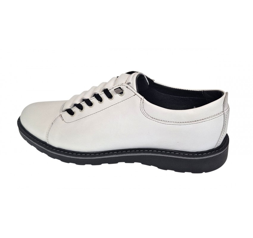 Oferta marimea 41 Pantofi barbati casual sport din piele naturala Marko Alb LASEA