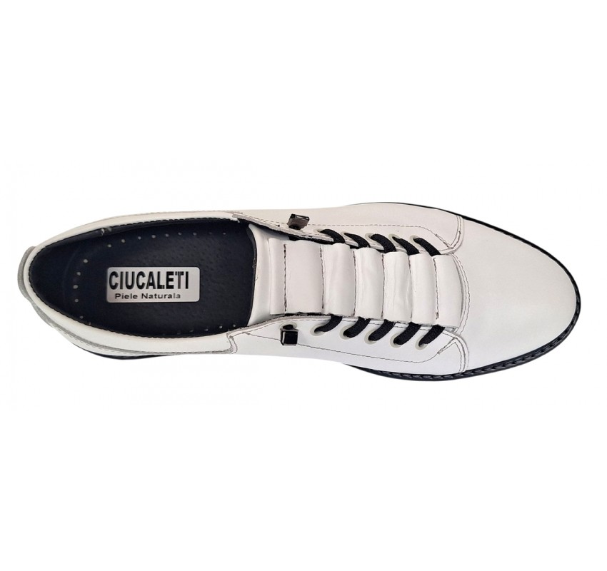 Oferta marimea 41 Pantofi barbati casual sport din piele naturala Marko Alb LASEA