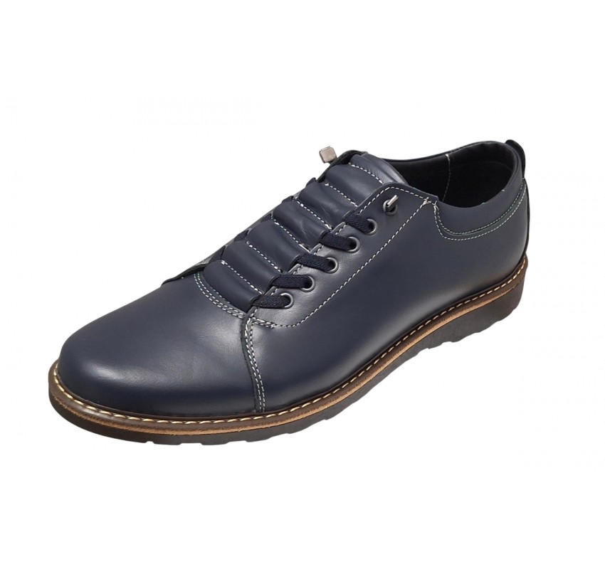 Marimea 40 Pantofi barbati Casual Sport din piele naturala Bleumarin LASEBL