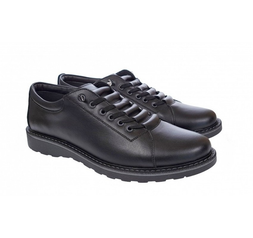 Oferta Pantofi barbati casual sport din piele naturala Marko Negru LASEN