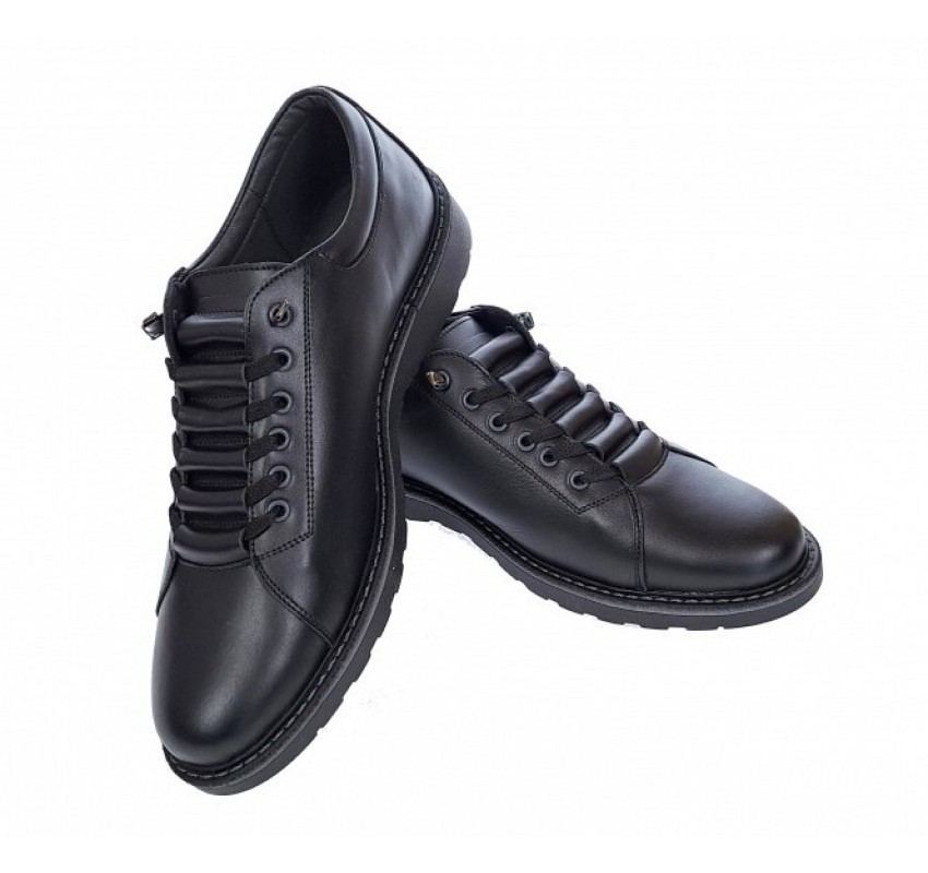 Oferta Pantofi barbati casual sport din piele naturala Marko Negru LASEN