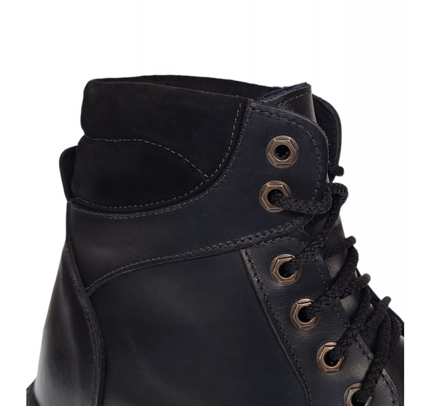 Oferta marimea 44 Bocanci barbati din piele naturala imblaniti, model iarna KLAUS LBOC330NV