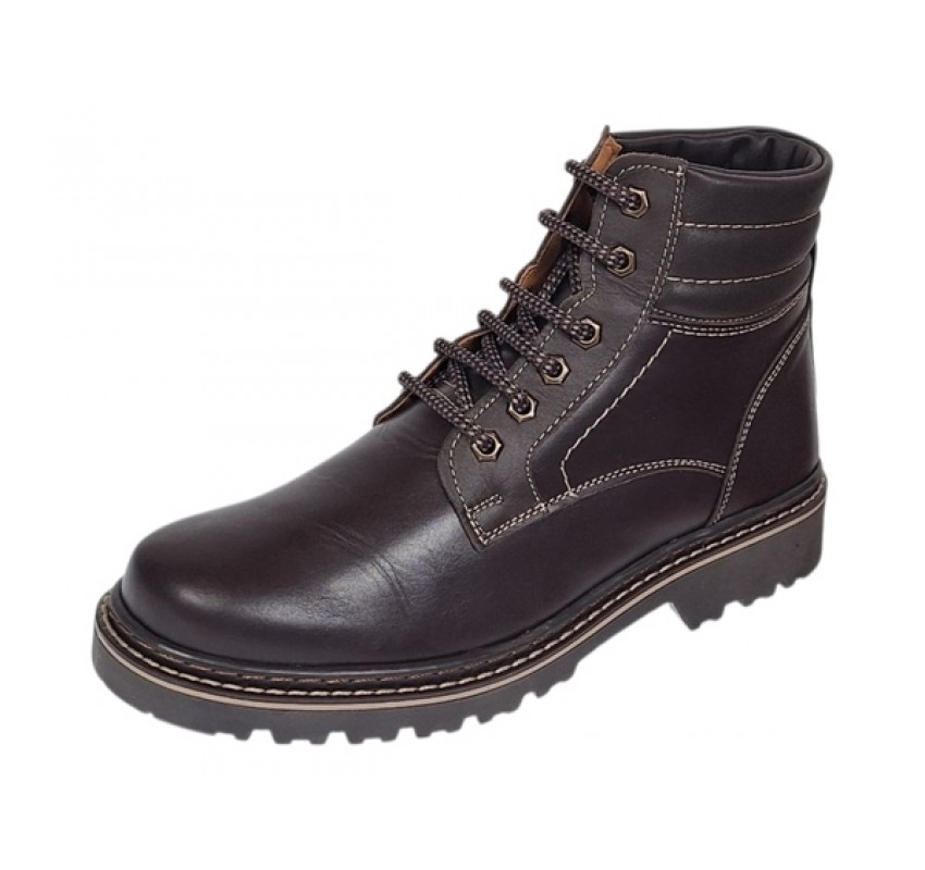 Reducerte marimea 41 Bocanci barbati din piele naturala (imblaniti) Maro LBOCX7M