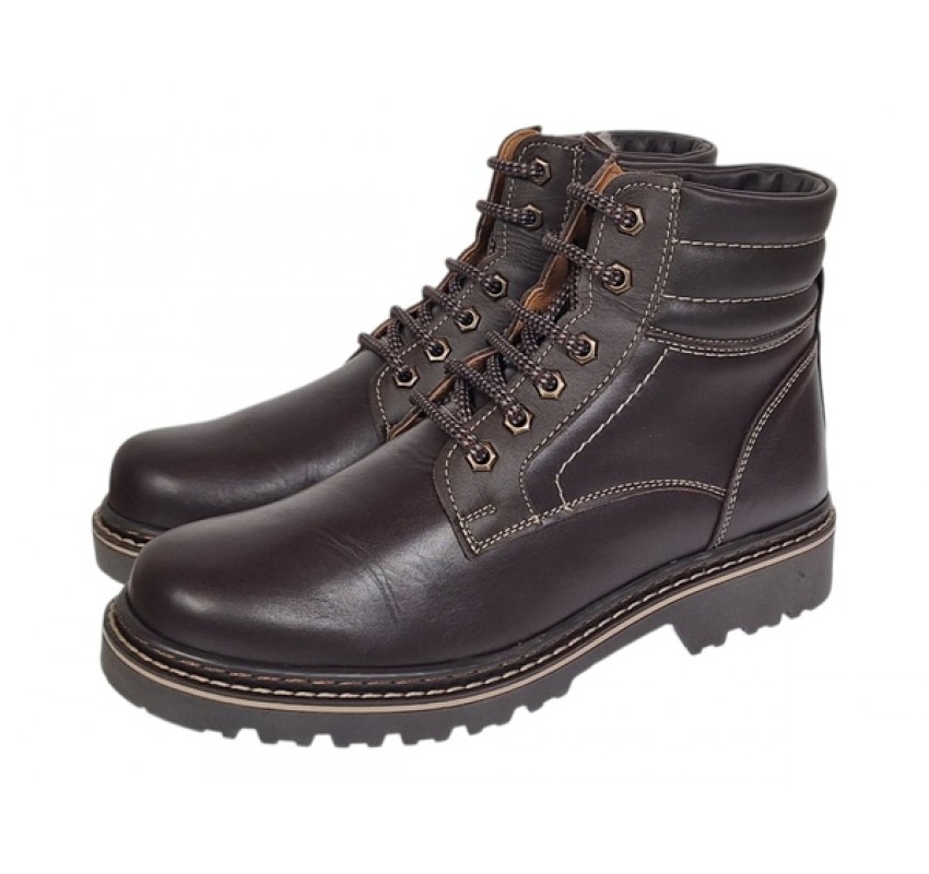 Reducerte marimea 41 Bocanci barbati din piele naturala (imblaniti) Maro LBOCX7M