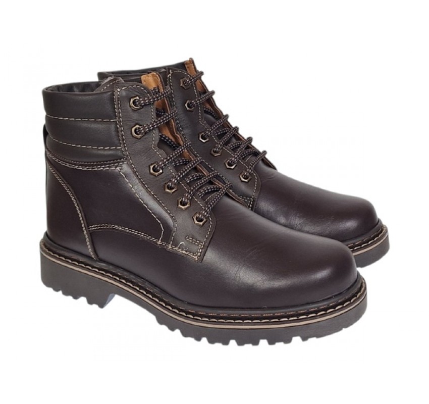 Reducerte marimea 41 Bocanci barbati din piele naturala (imblaniti) Maro LBOCX7M