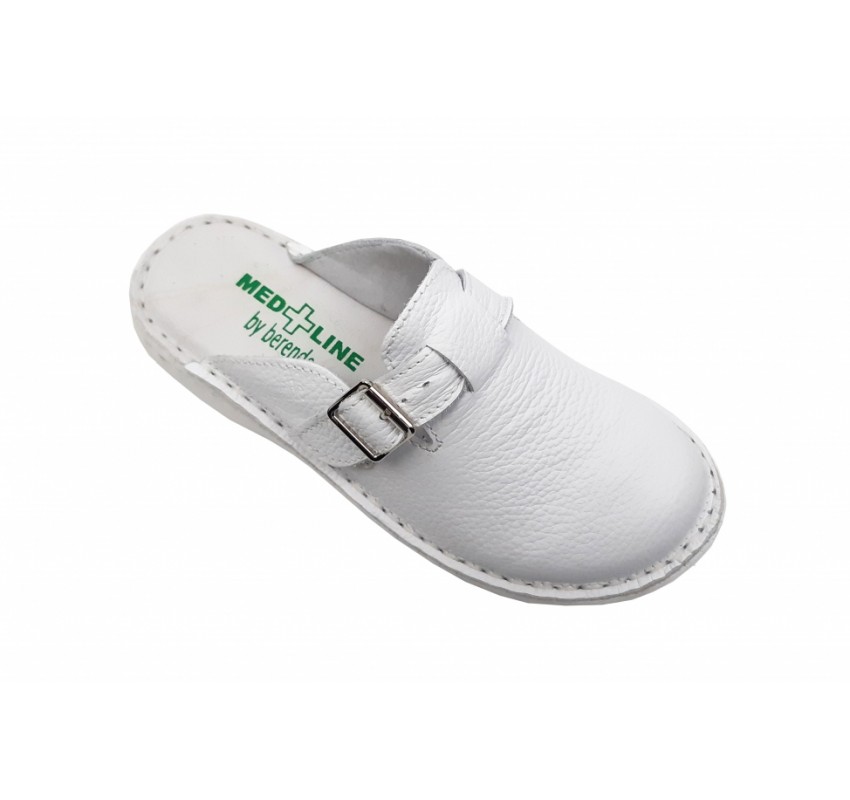 Oferta Marimea 35 Saboti medicali femei, albi din piele naturala box, Med-Line LBR127A