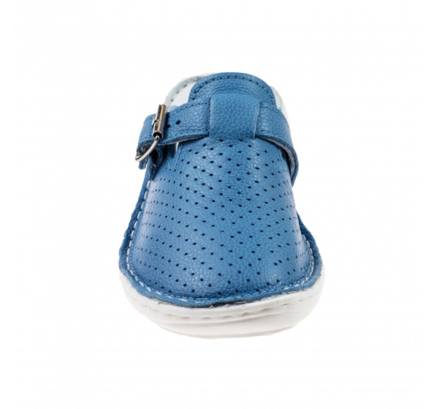 Oferta marimea 37 Saboti medicali dama din piele naturala Royal Blue Med-Line LBR128BLUE