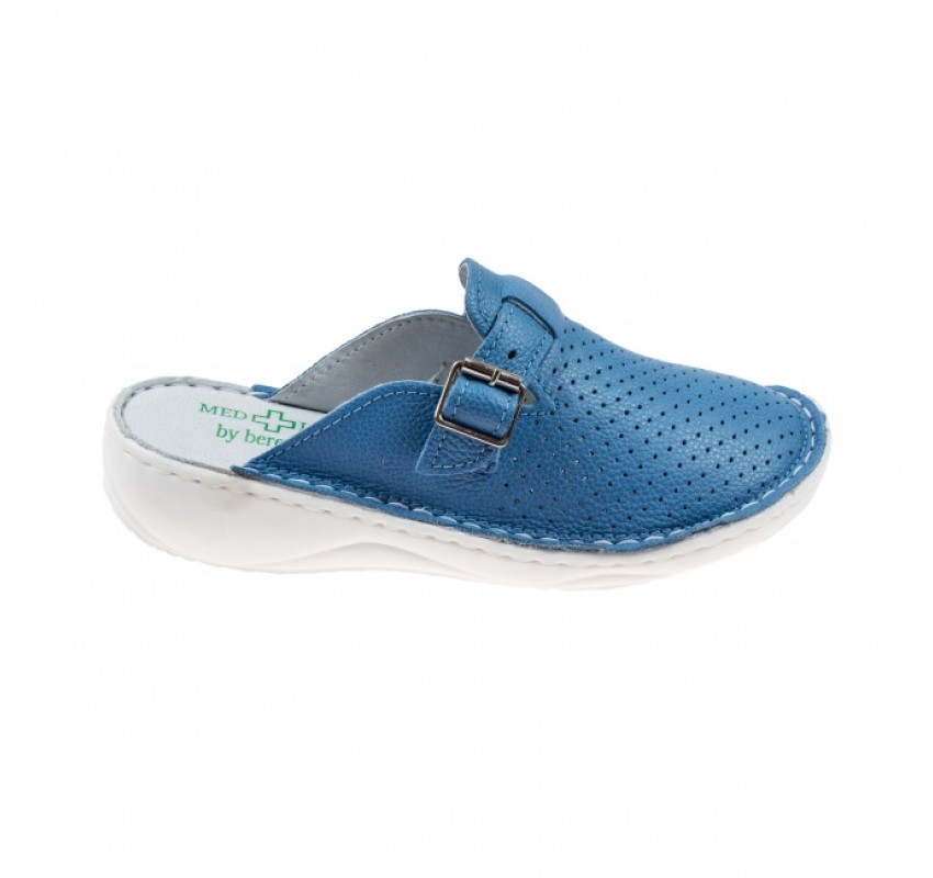 Oferta marimea 37 Saboti medicali dama din piele naturala Royal Blue Med-Line LBR128BLUE