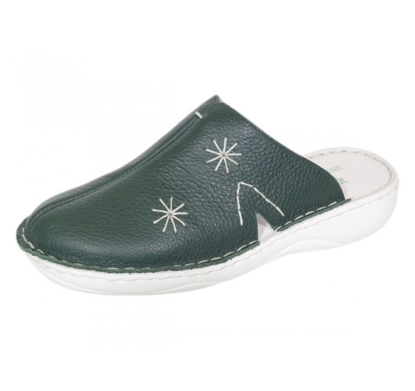 Oferta Marimea 38 Saboti medicali femei din piele naturala de culoare verde Med-Line BR298VERDE