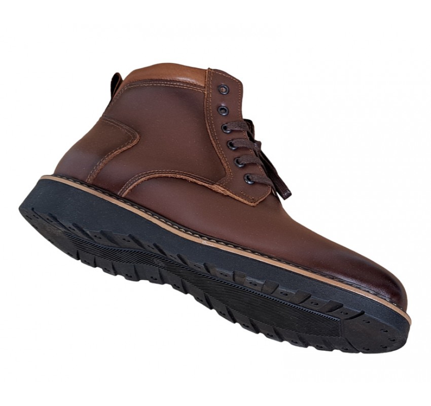 Oferta Marimea 38, 42 Ghete barbati casual, din piele naturala Maro cu fermoar LCORSAFM