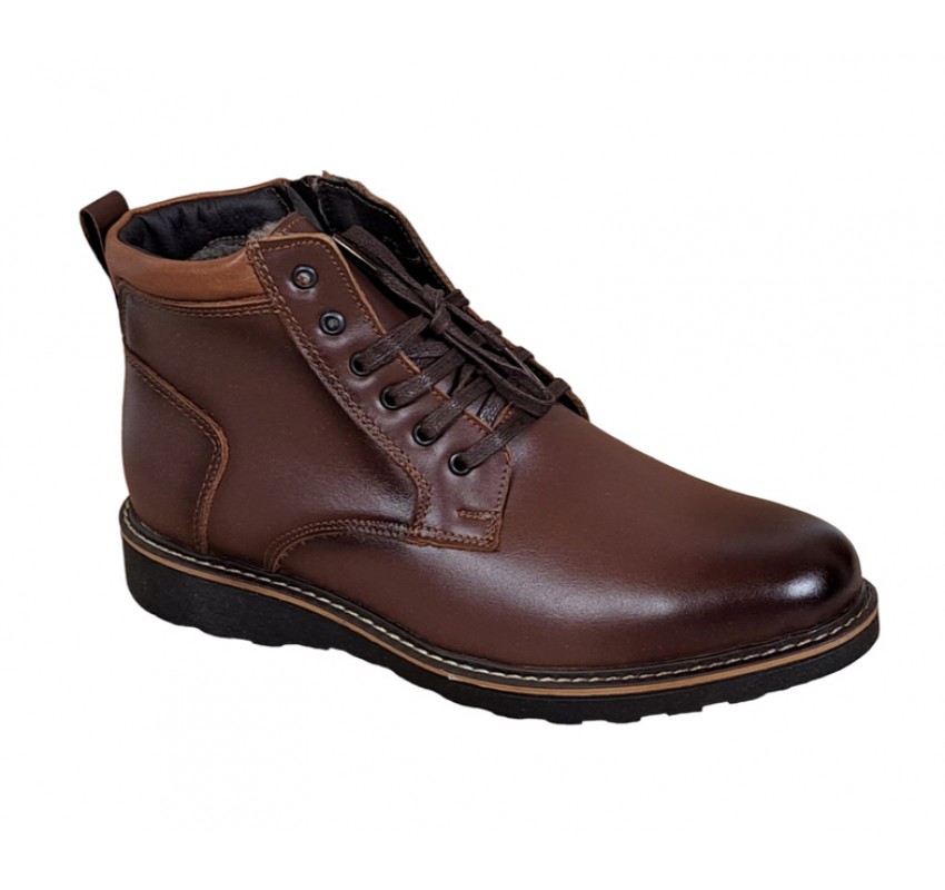 Oferta Marimea 38, 42 Ghete barbati casual, din piele naturala Maro cu fermoar LCORSAFM