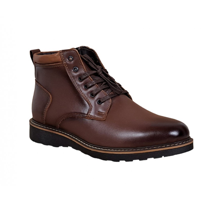 Oferta Marimea 38, 42 Ghete barbati casual, din piele naturala Maro cu fermoar LCORSAFM