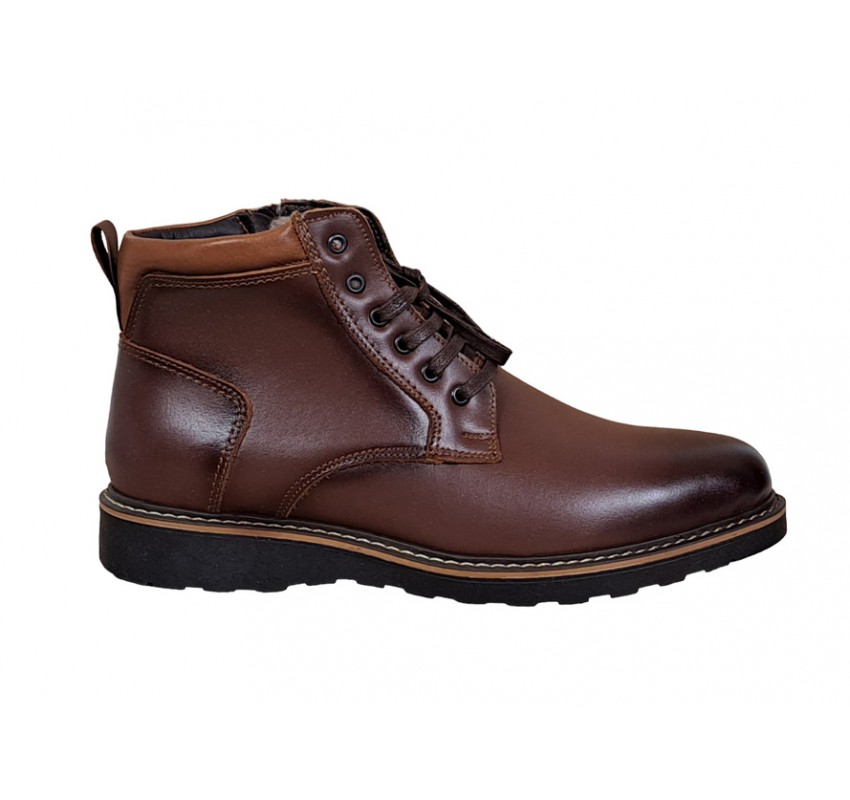 Oferta Marimea 38, 42 Ghete barbati casual, din piele naturala Maro cu fermoar LCORSAFM