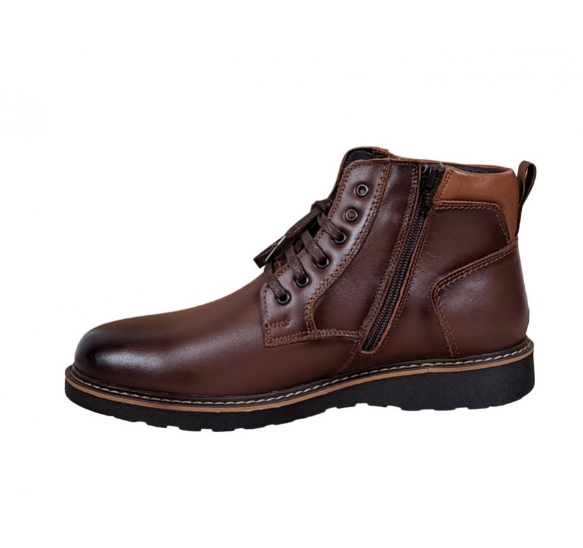 Oferta Marimea 38, 42 Ghete barbati casual, din piele naturala Maro cu fermoar LCORSAFM