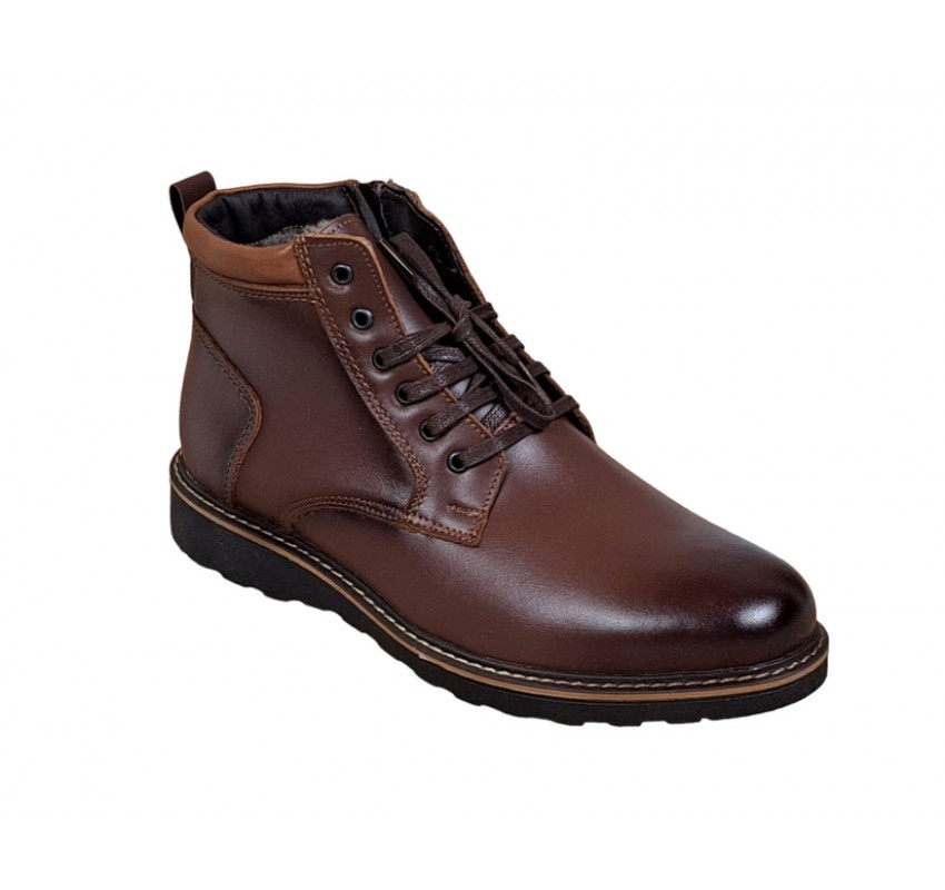 Oferta Marimea 38, 42 Ghete barbati casual, din piele naturala Maro cu fermoar LCORSAFM