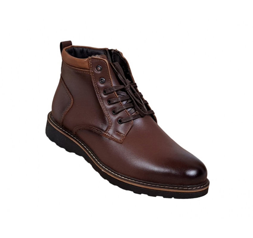 Oferta Marimea 38, 42 Ghete barbati casual, din piele naturala Maro cu fermoar LCORSAFM
